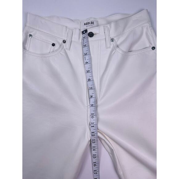 AGOLDE White Recycled Leather Straight Leg Pants Size 28 - Picture 9 of 9